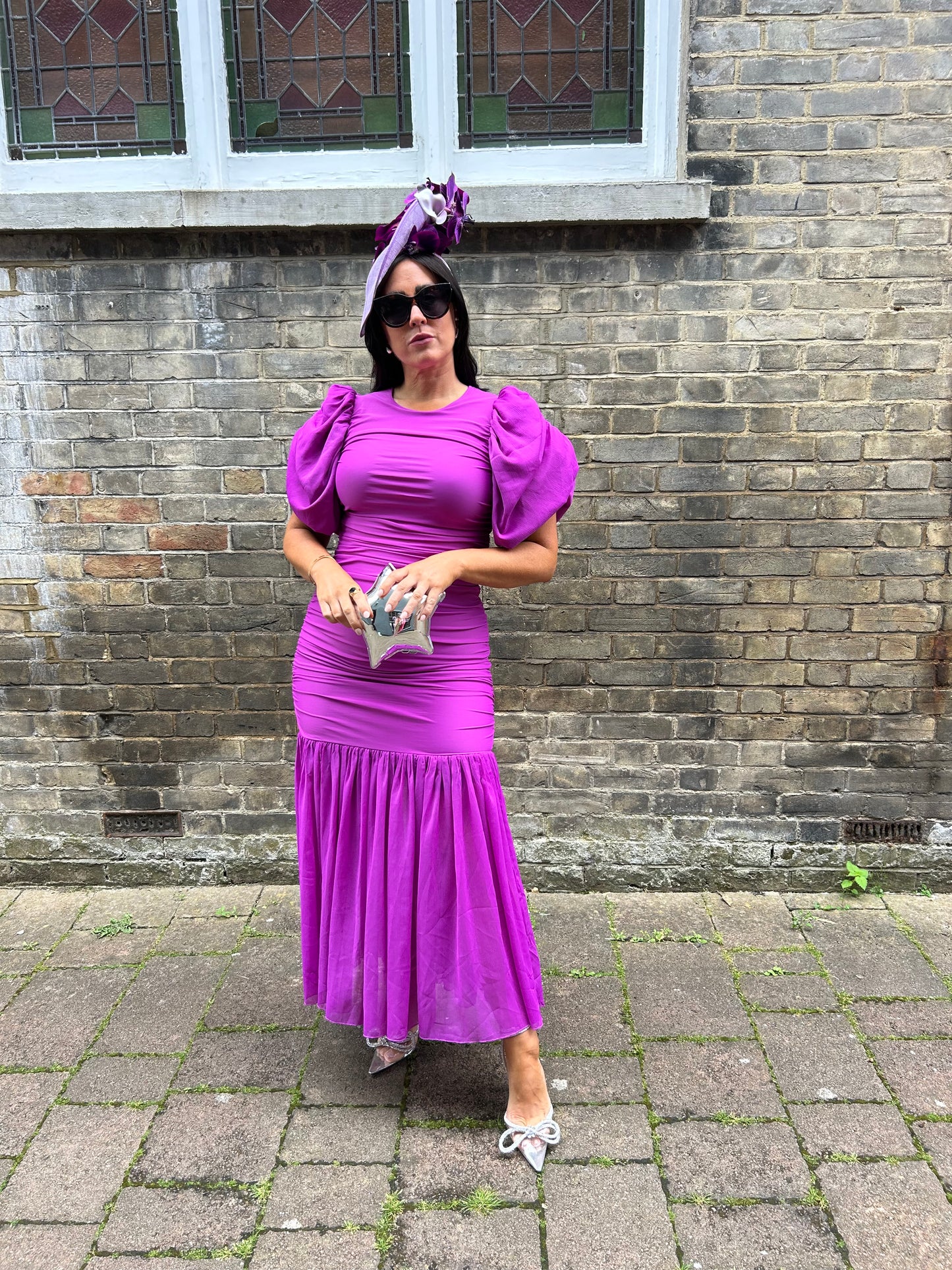 Buy Rotate Birger Christensrn Sofia Purple Puff-sleeve Fishtail Gown