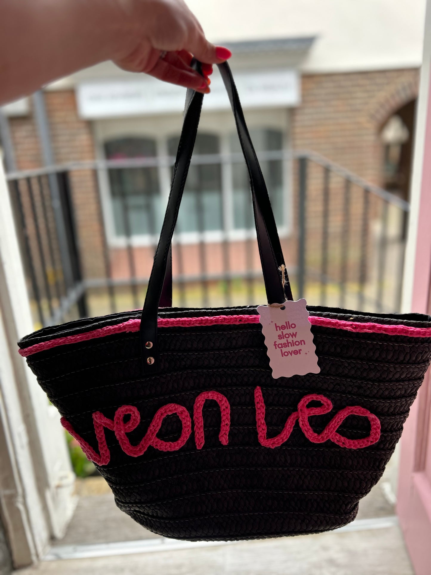 Neon Leo Tote Basket Bag