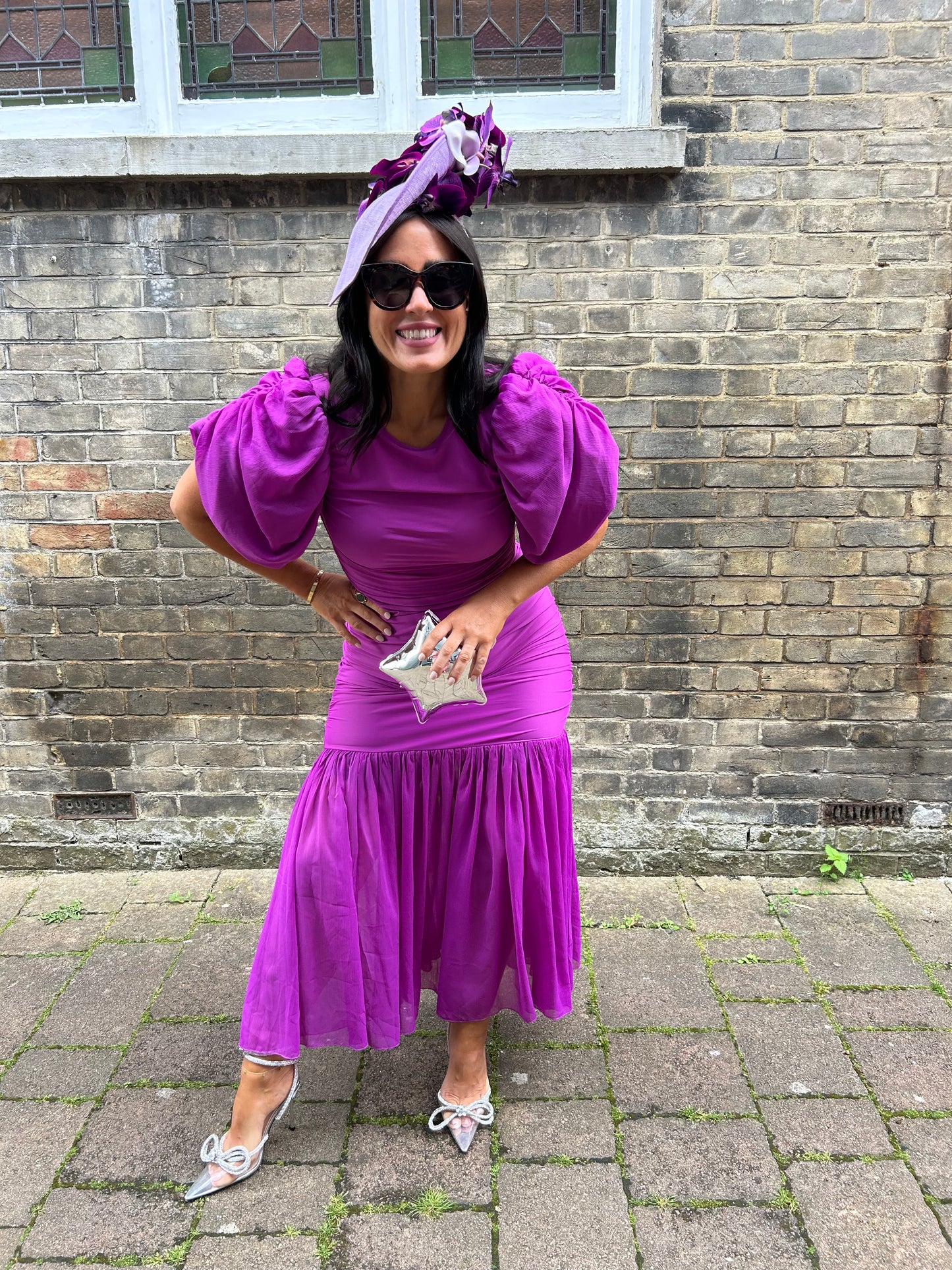 Buy Rotate Birger Christensrn Sofia Purple Puff-sleeve Fishtail Gown