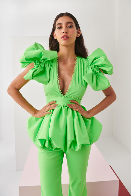 Celia B Willem top in green