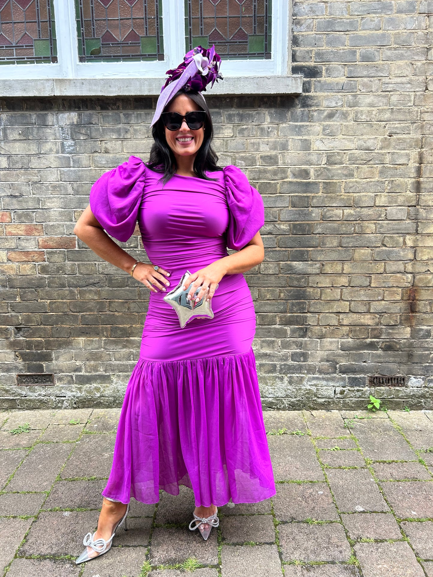 Buy Rotate Birger Christensrn Sofia Purple Puff-sleeve Fishtail Gown