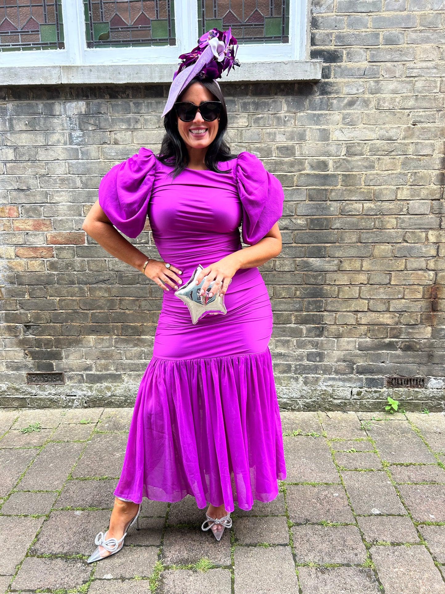 Buy Rotate Birger Christensrn Sofia Purple Puff-sleeve Fishtail Gown