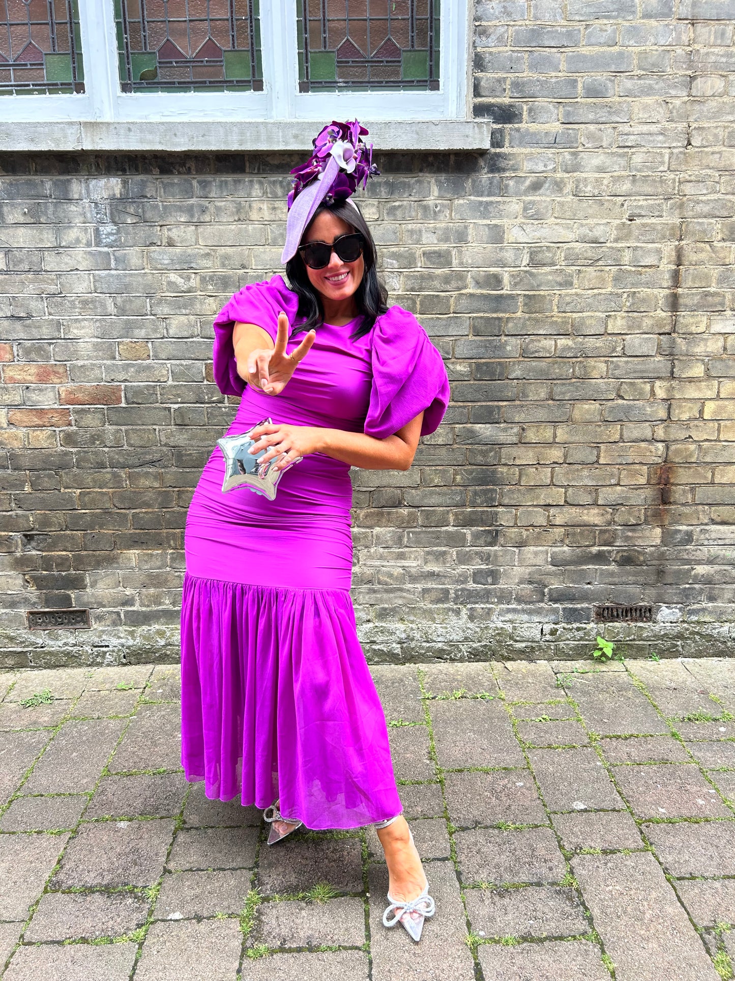 Buy Rotate Birger Christensrn Sofia Purple Puff-sleeve Fishtail Gown