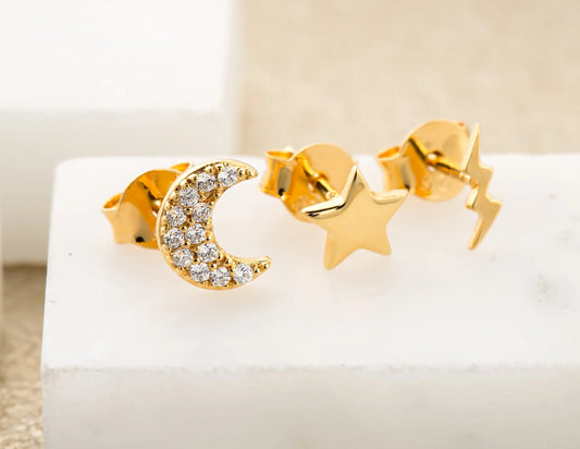 Scream Pretty Celestial Set Of 3 Single Stud Earrings