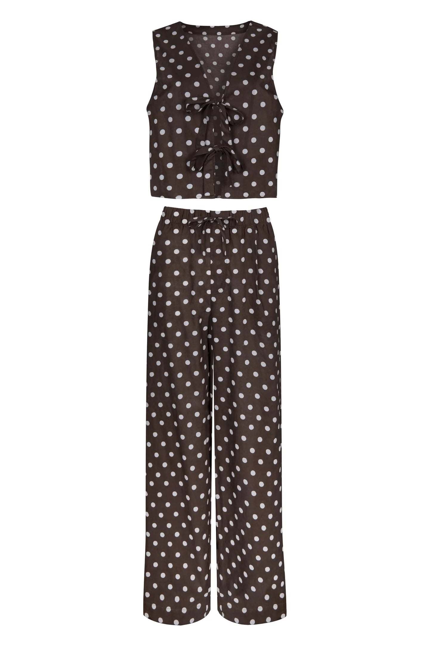 It’s 9pm - Mia Brown Polka Dot Cotton Set