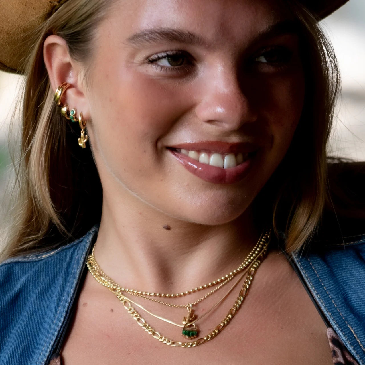 Scream Pretty Cactus Charm Hoop Earrings