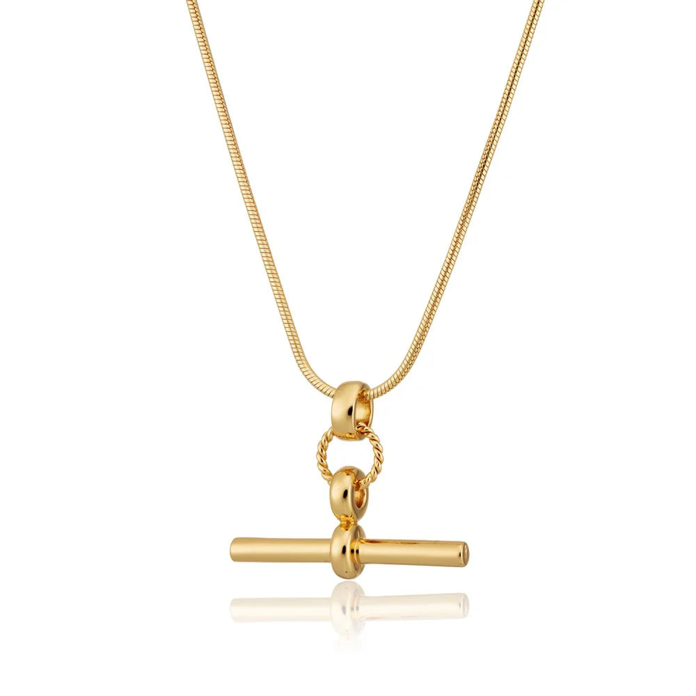 Scream Pretty Kelly Springham Gold T Bar Necklace With Snake Chain