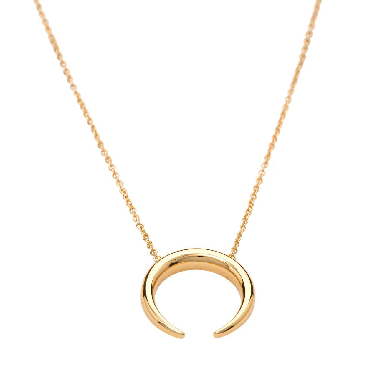 HORN NECKLACE WITH SLIDER CLASP Scream Pretty in gold and silver