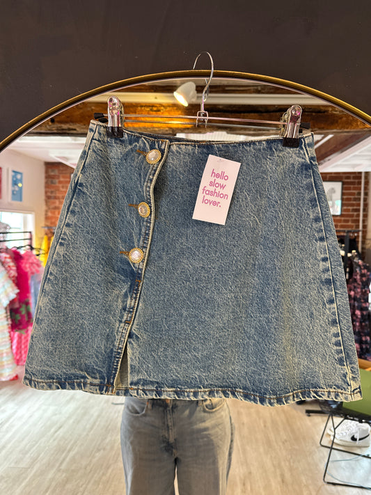 Zara denim mini skirt