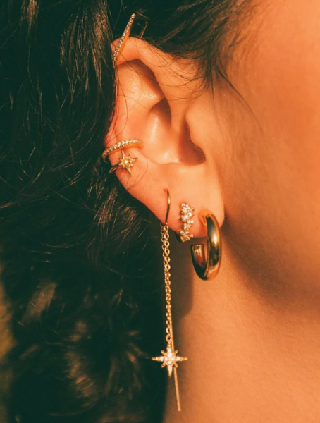 Scream Pretty Star Double Band Small Ear Cuff