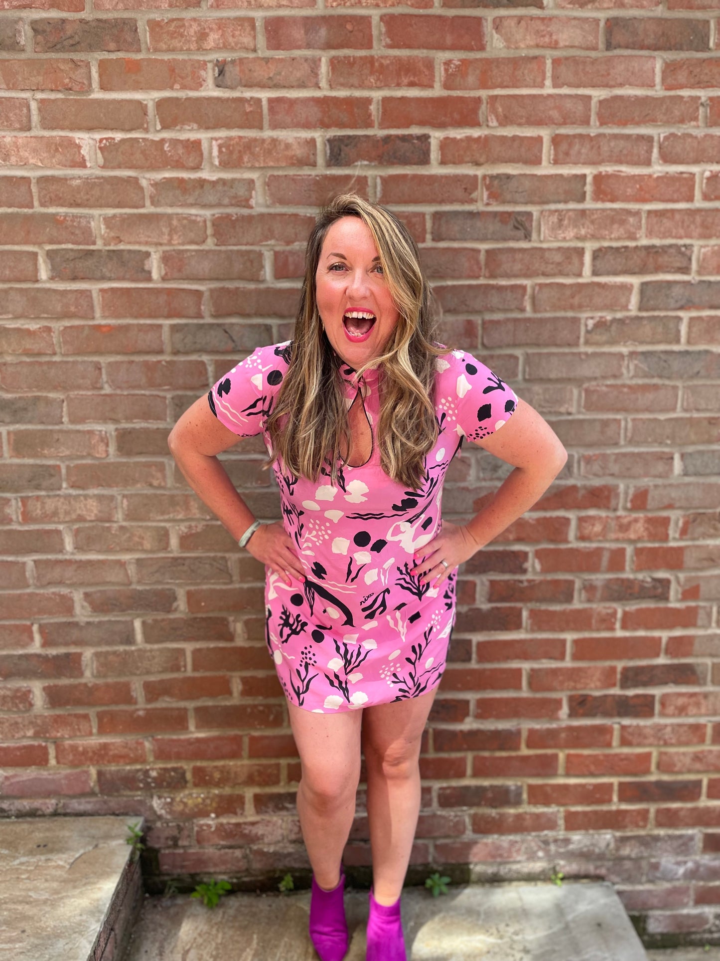 Rent Rixo Lolita Pink Mono Sea Life Dress