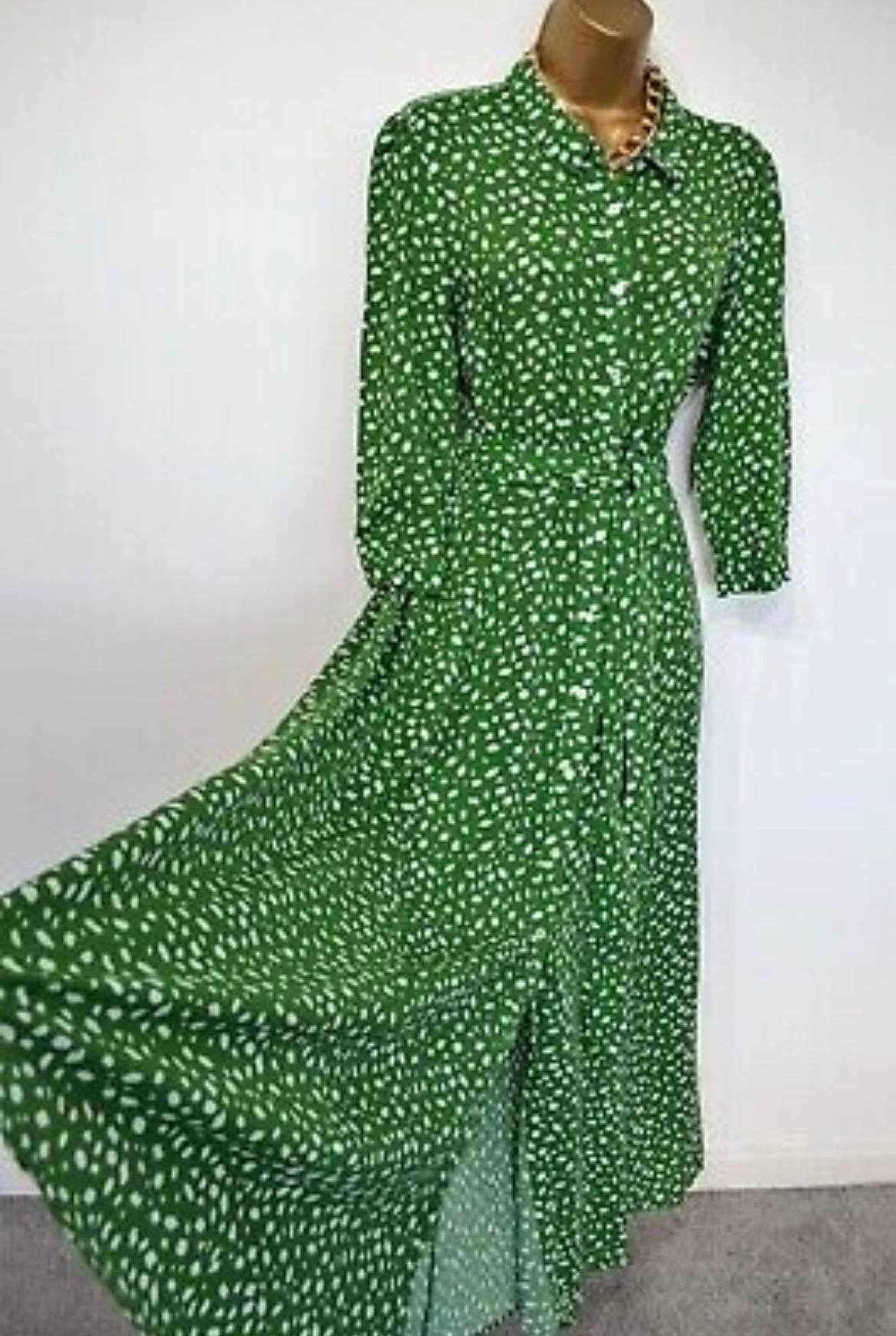 Green spotted dress zara Clearance