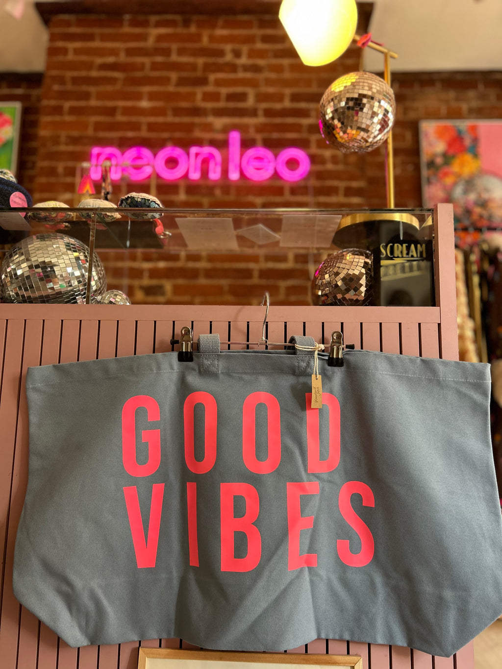 Neon Leo Tote Bags Extra Large