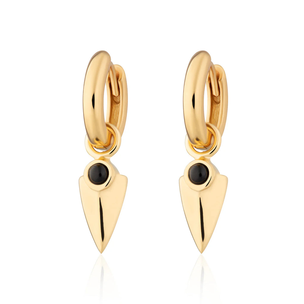 Scream Pretty Black Onyx Shield Earrings