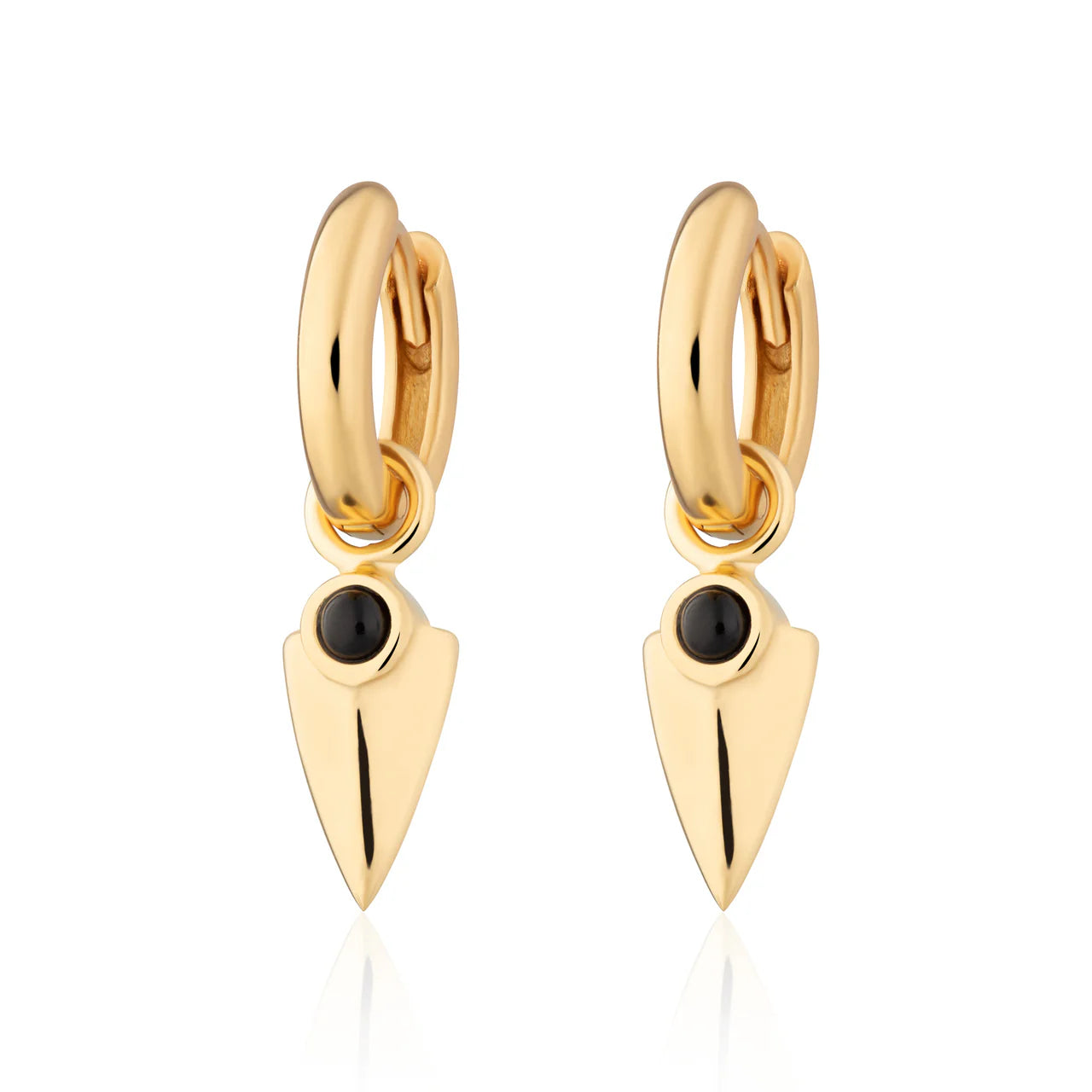 Scream Pretty Black Onyx Shield Earrings