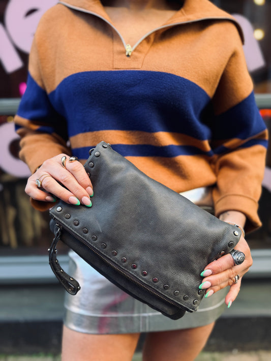 Mint Velvet Leather Clutch/Crossbody Bag