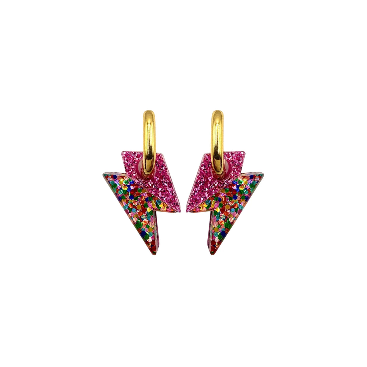 Weezy Pop Lightning Bolt Huggie Earrings in gold