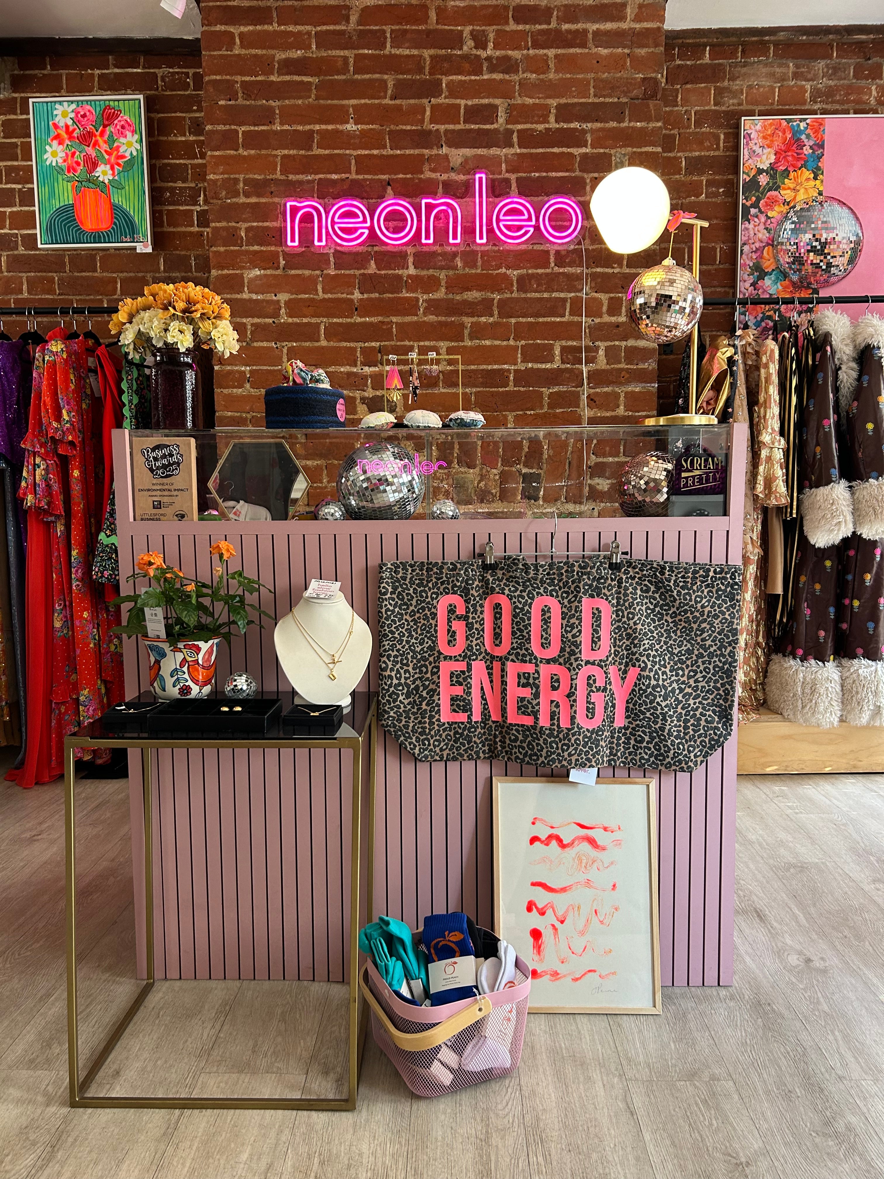 Neon Leo Tote Bags Extra Large