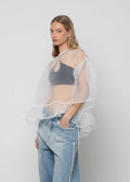 Blusa Blanca Oversize de Organza Esthé