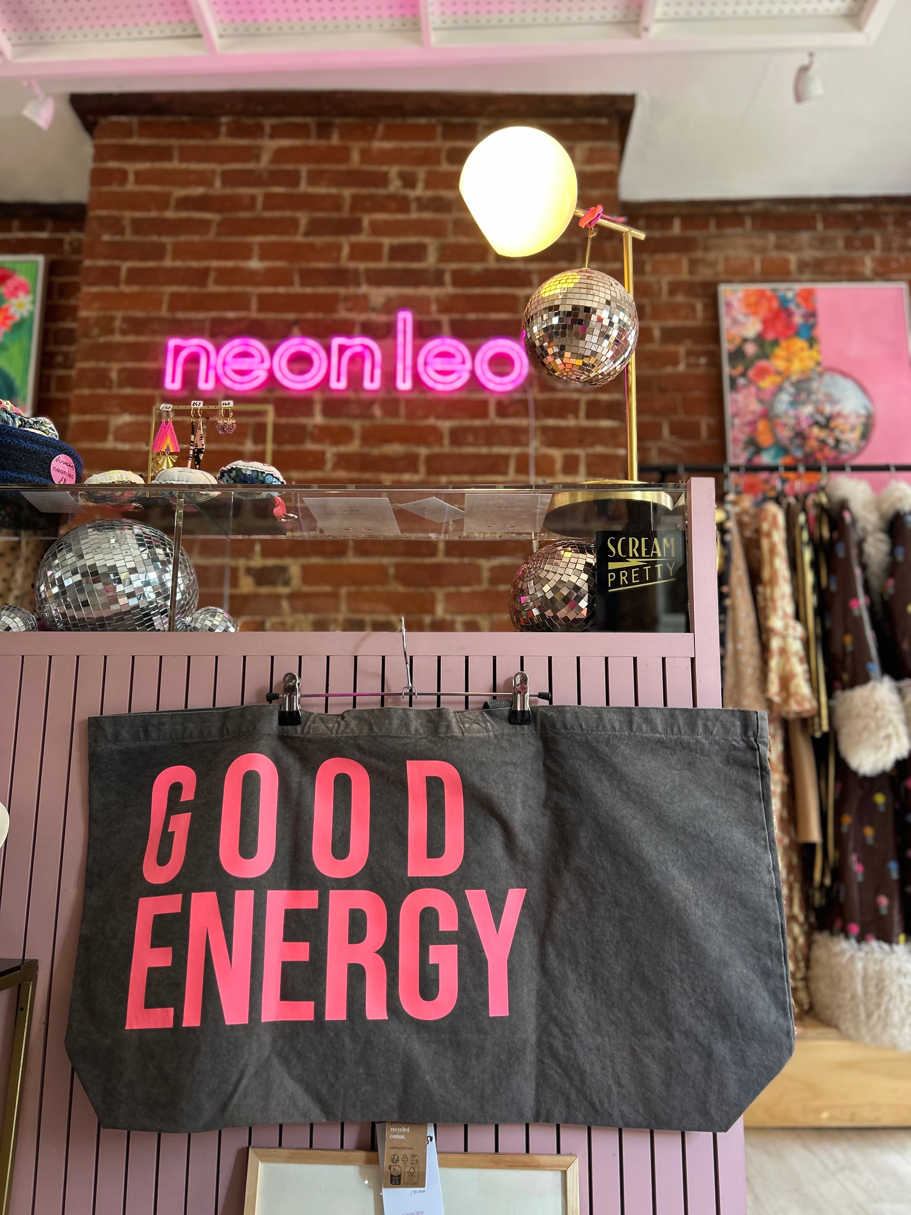 Neon Leo Tote Bags Extra Large