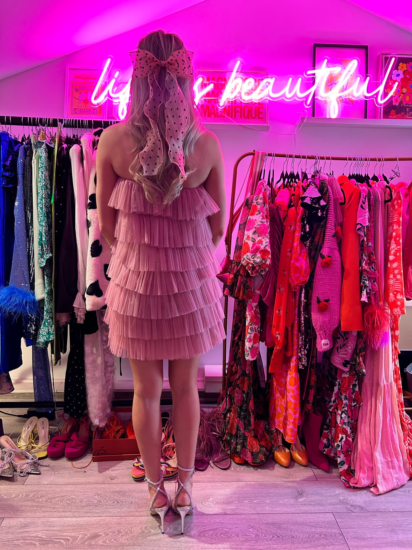 Zara Pink Ruffle Dress - Preloved