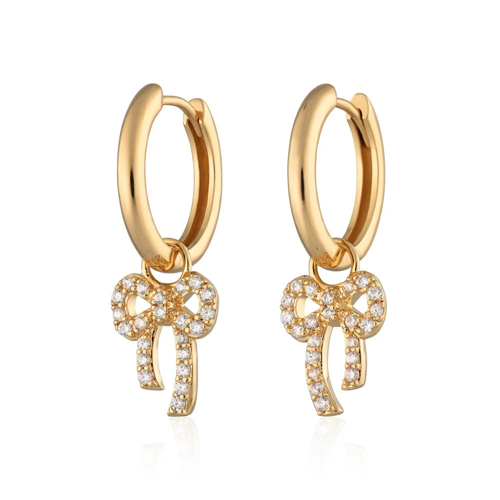 Scream Pretty Bow Charm Hoop Earrings