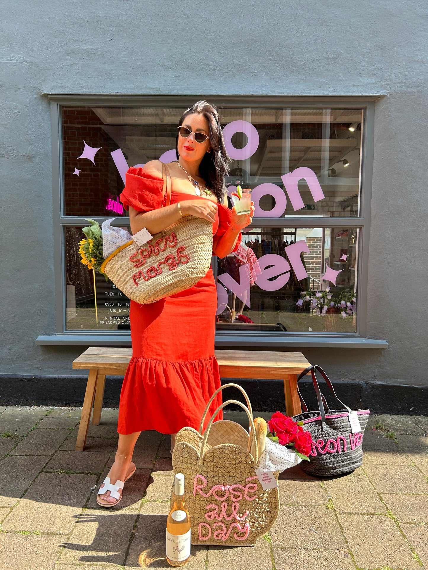 Buy Queens Of Archive Red Dress size medium with bows at the back