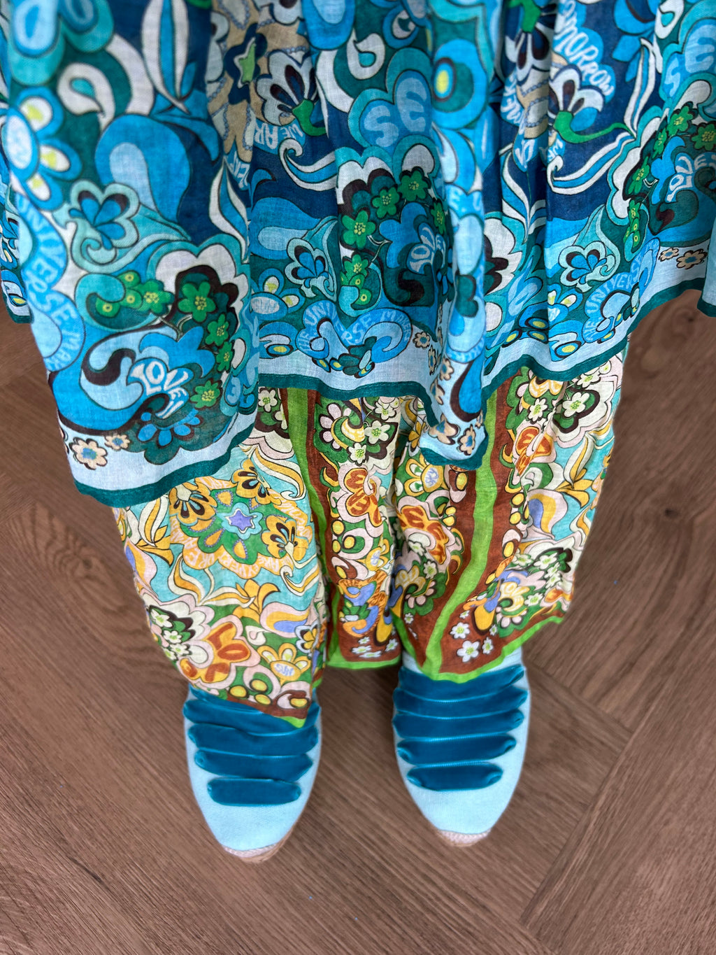 Alemais Dreamer belted tiered printed linen and ramie maxi dress