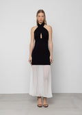 Esthé Contrast Halter Neck Maxi Dress
