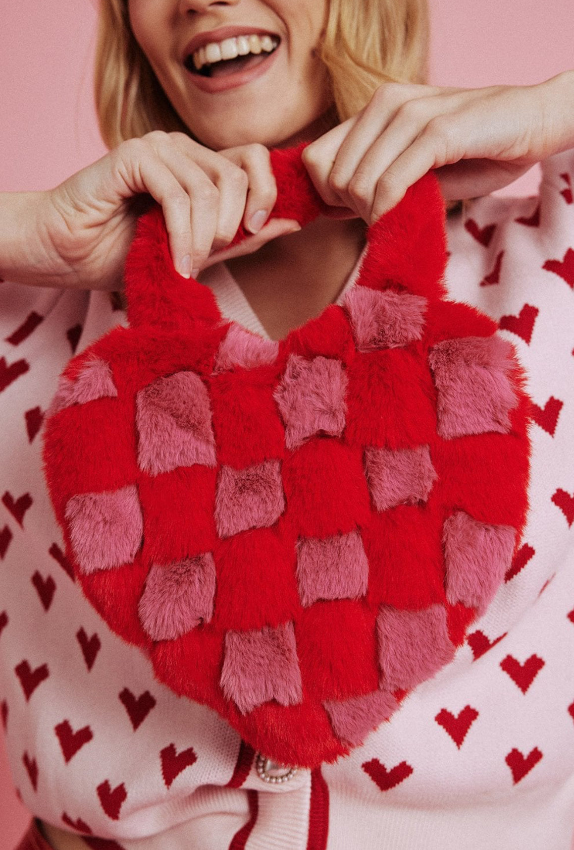 Checkered Love Heart Shoulder Bag by Jayley