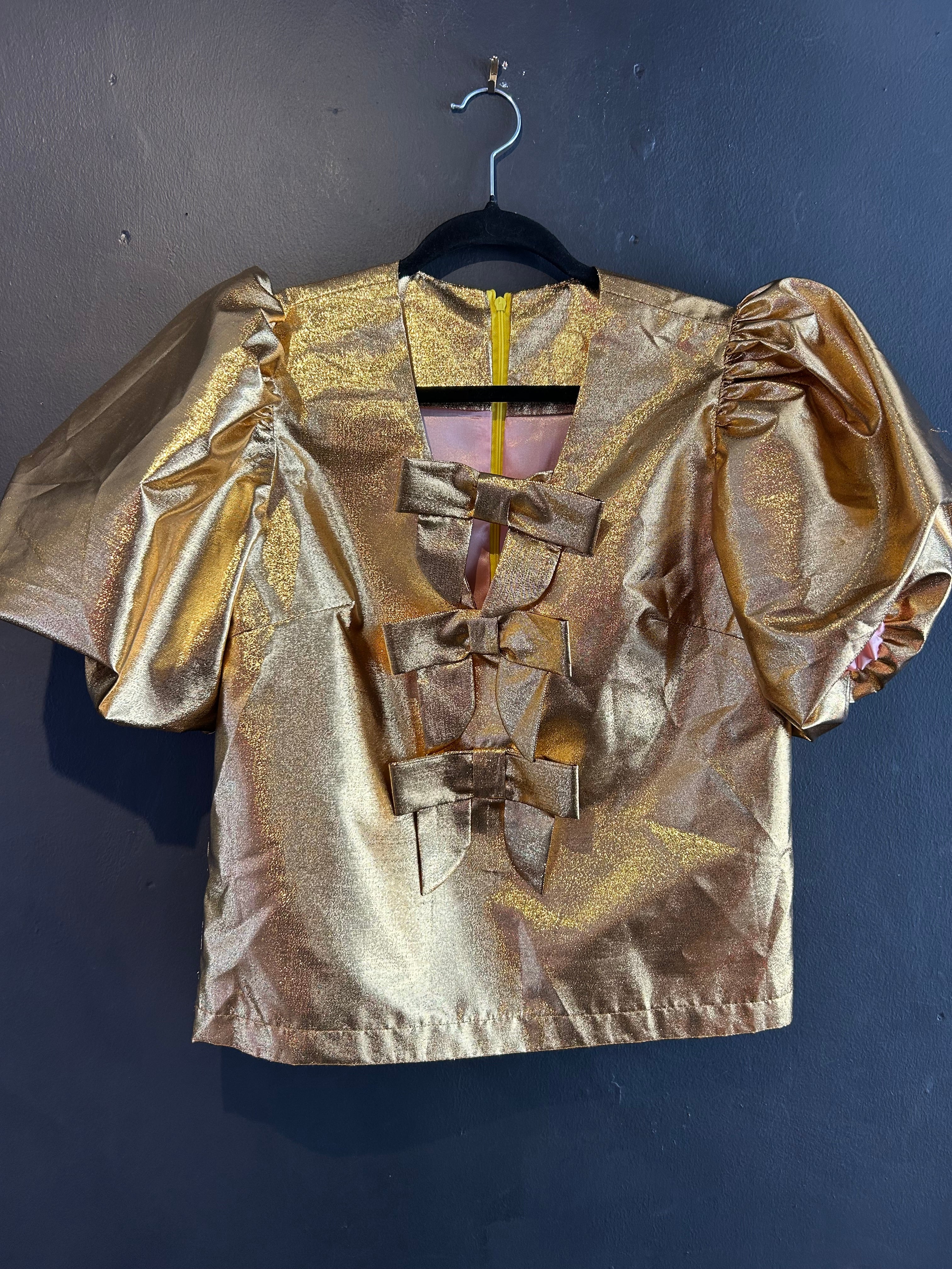 Woo Woo Boutique Gold Bow Top