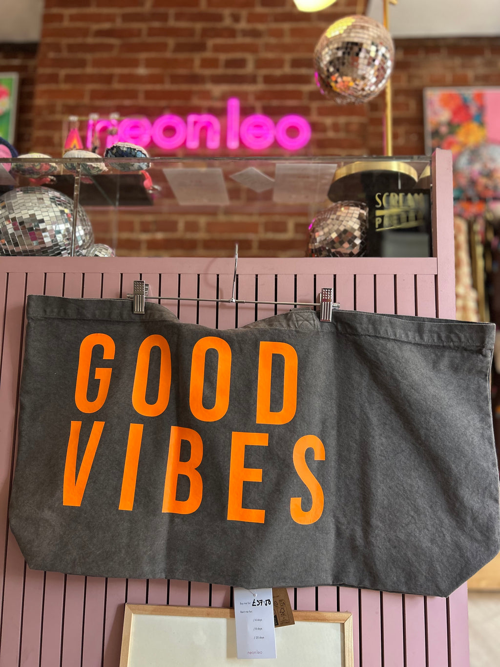 Neon Leo Tote Bags Extra Large