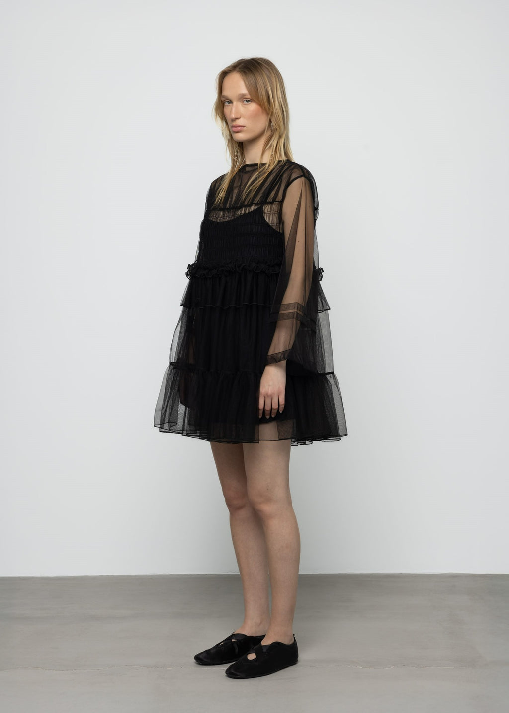 Vestido de tul mini de talla grande Esthé