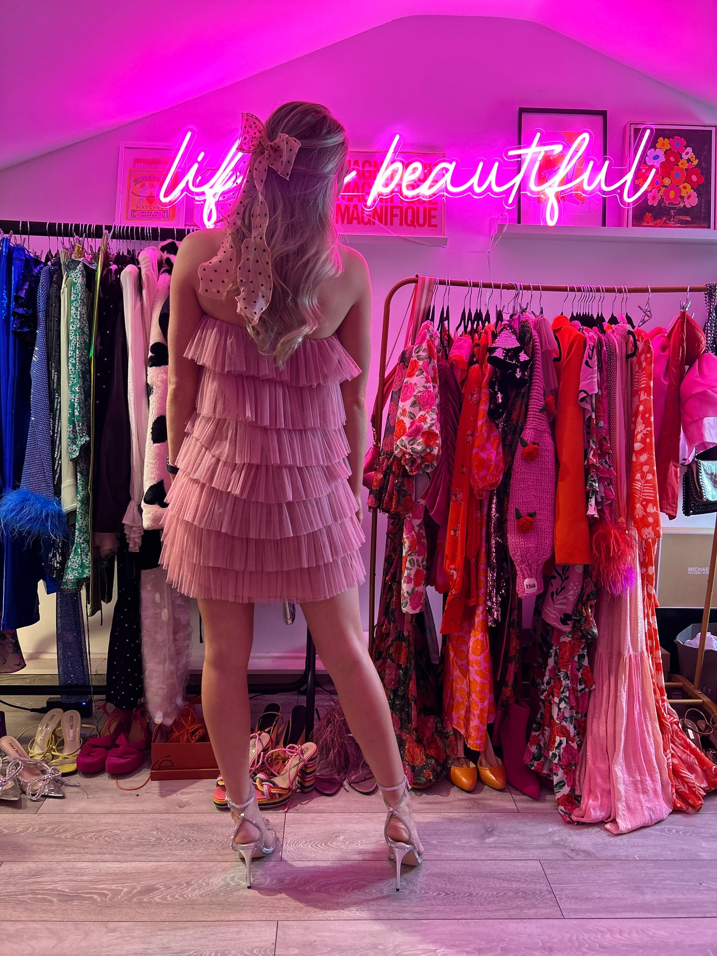 Zara Pink Ruffle Dress - Preloved