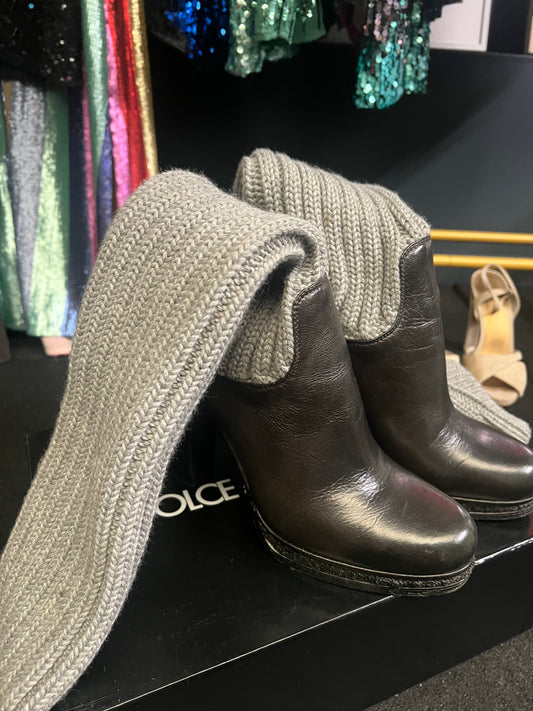 Preloved Dolce and Gabanna Knit Boots