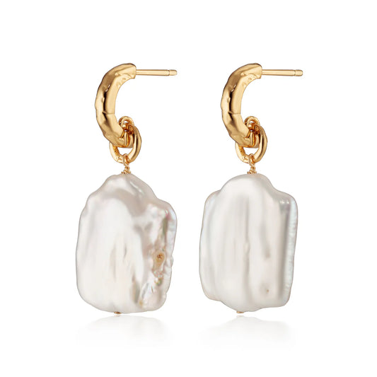 Scream Pretty Limited Edition Statement Molten Pearl Charm Hoop Earrings
