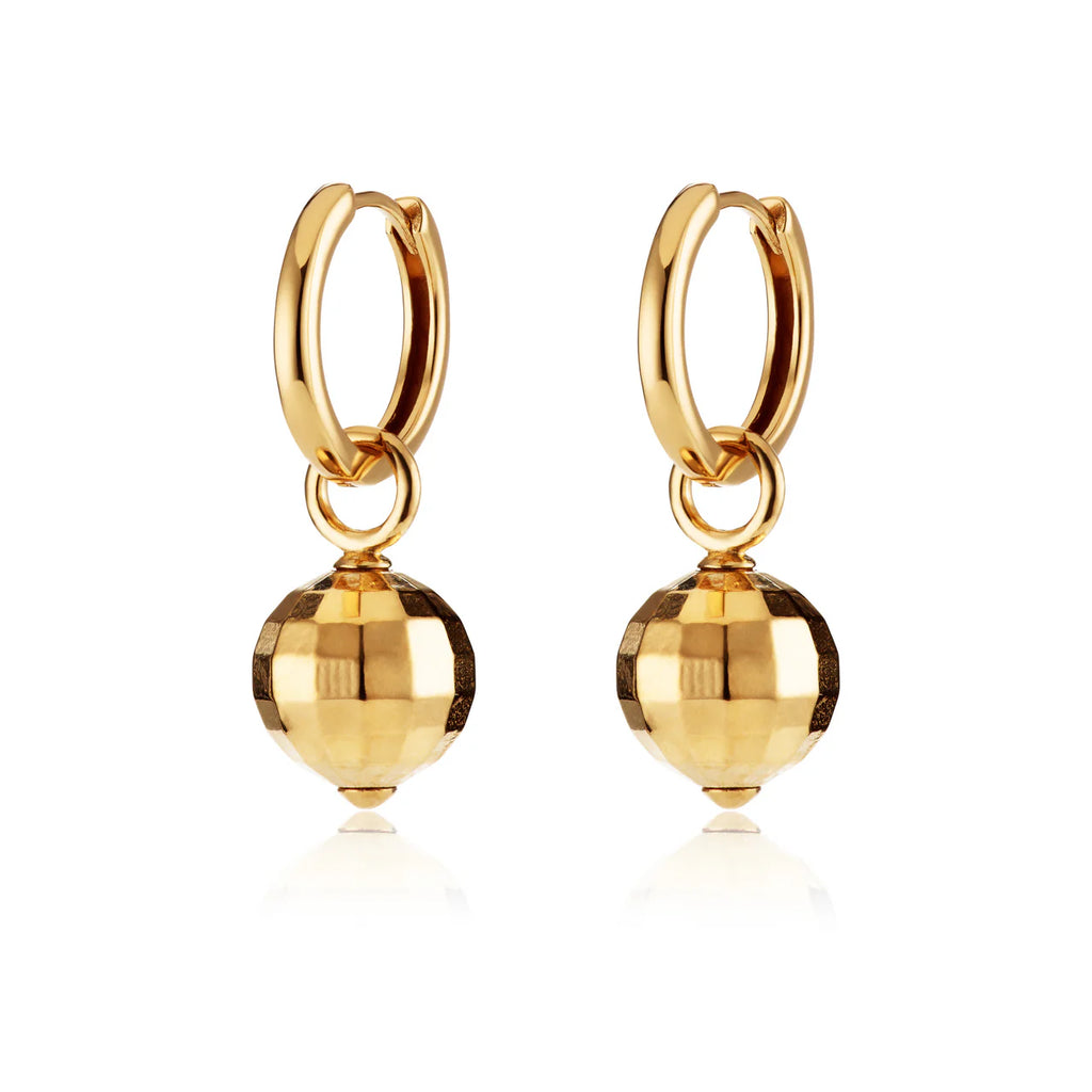 Scream Pretty Disco Ball Charm Hoop Earrings