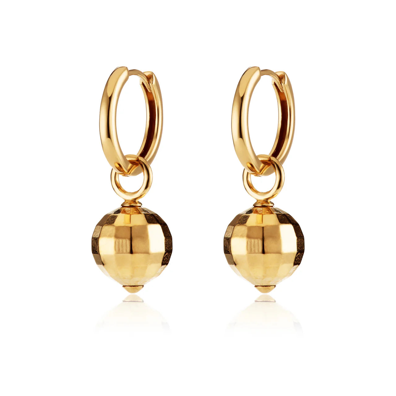 Scream Pretty Disco Ball Charm Hoop Earrings