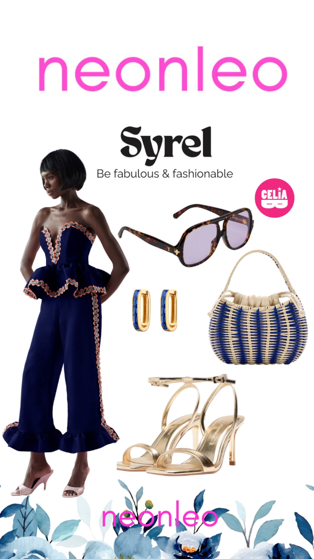 Celia B Syrel Top in blue