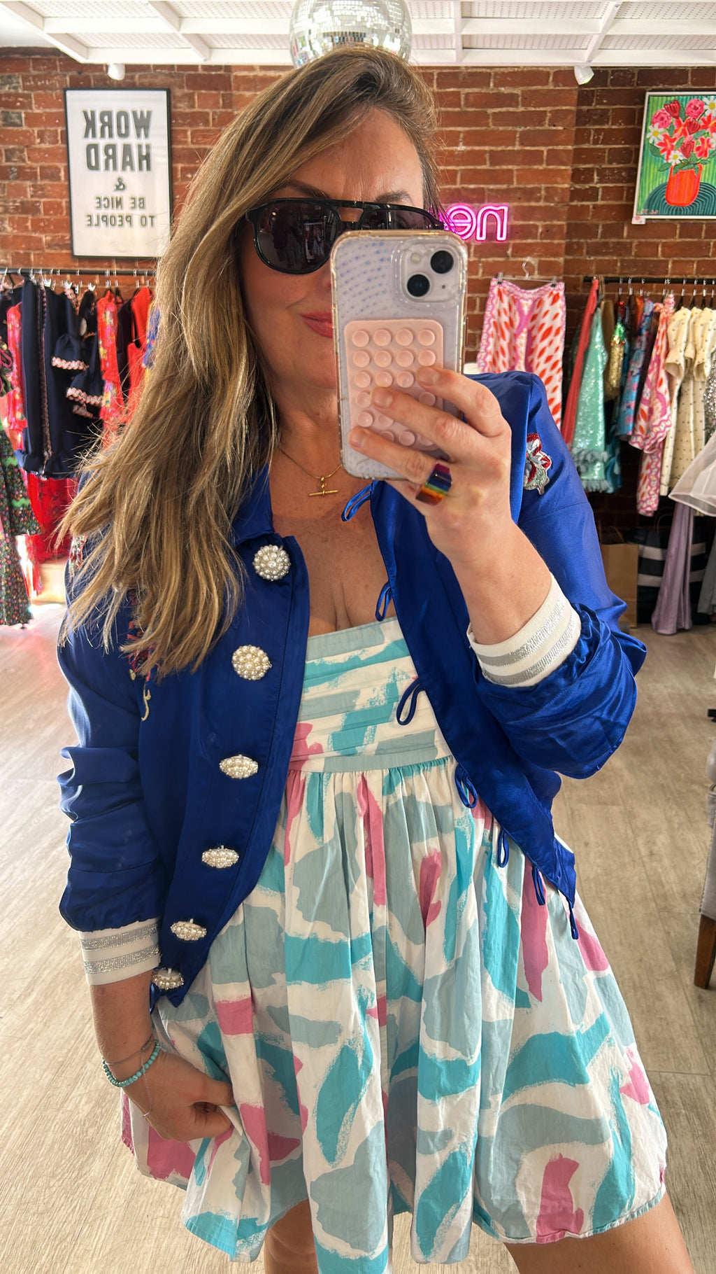 Woo Woo Boutique Vintage Japanese Silk Bomber Jacket Blue