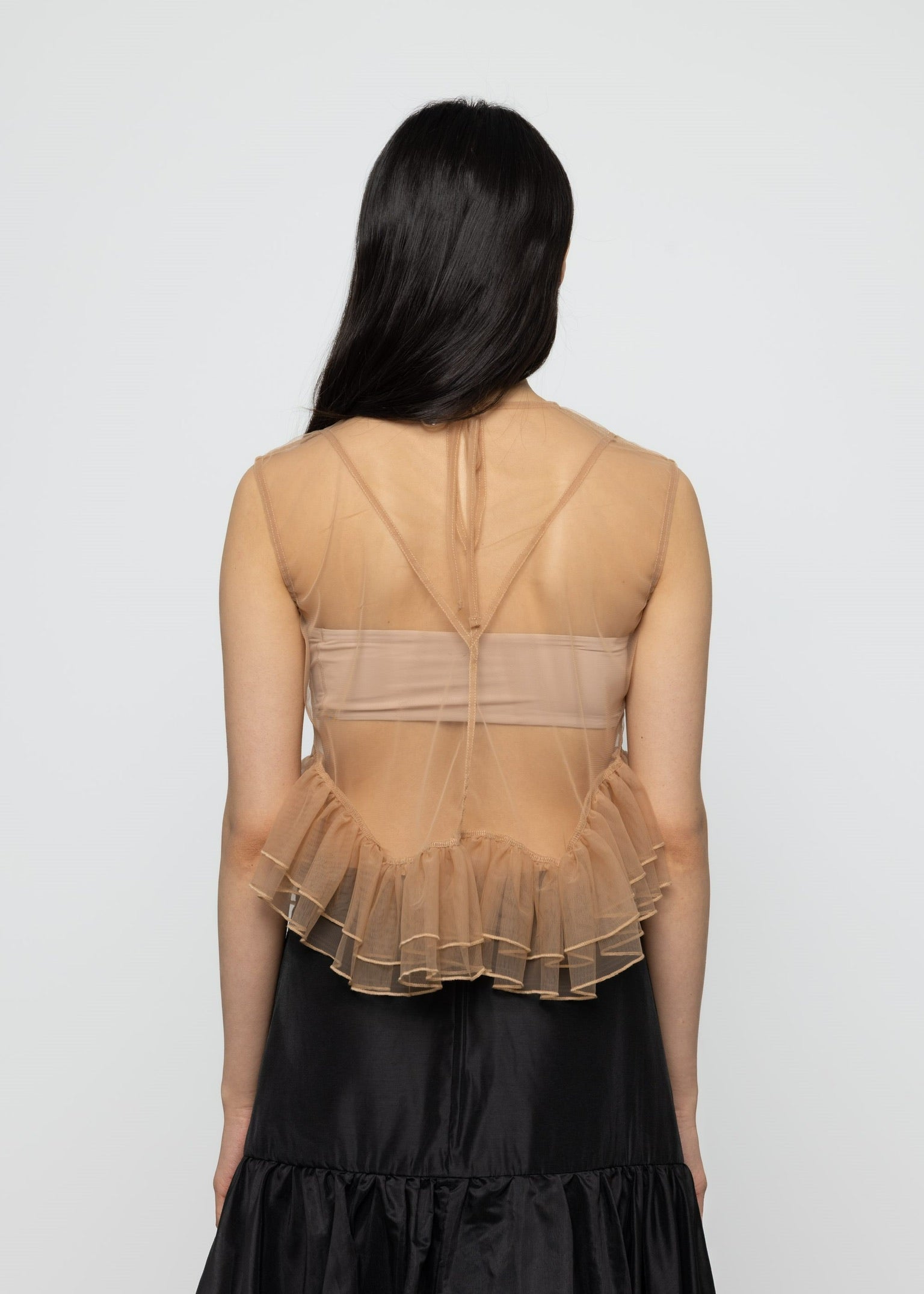 Esthé Tulle Peplum Ruffle Top