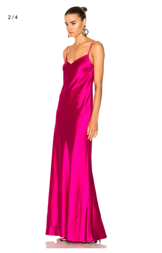 GALVAN V Neck Satin Slip Dress