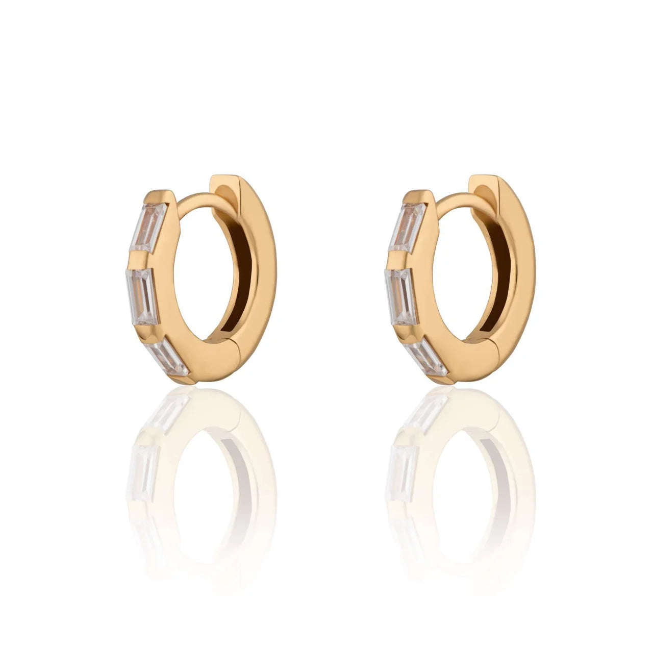 Scream Pretty Green Baguette Hoops