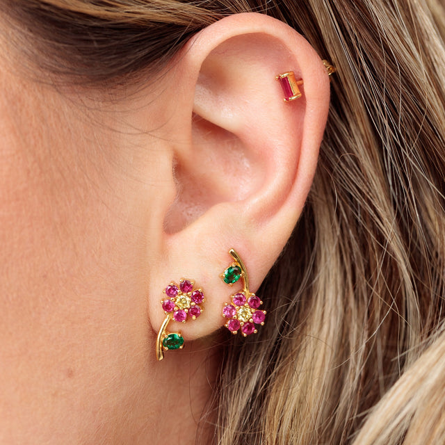 Scream Pretty Hannah Martin Mismatched Flower Stud Earrings