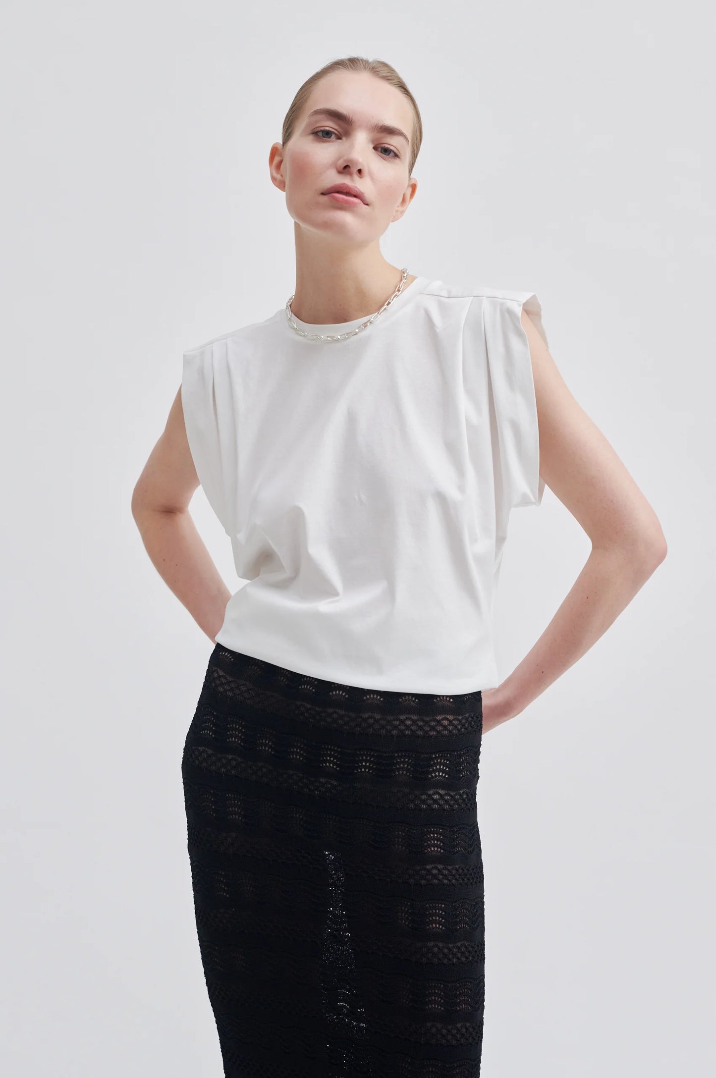 Second Female Ghita White sleeveless T-Shirt - XS