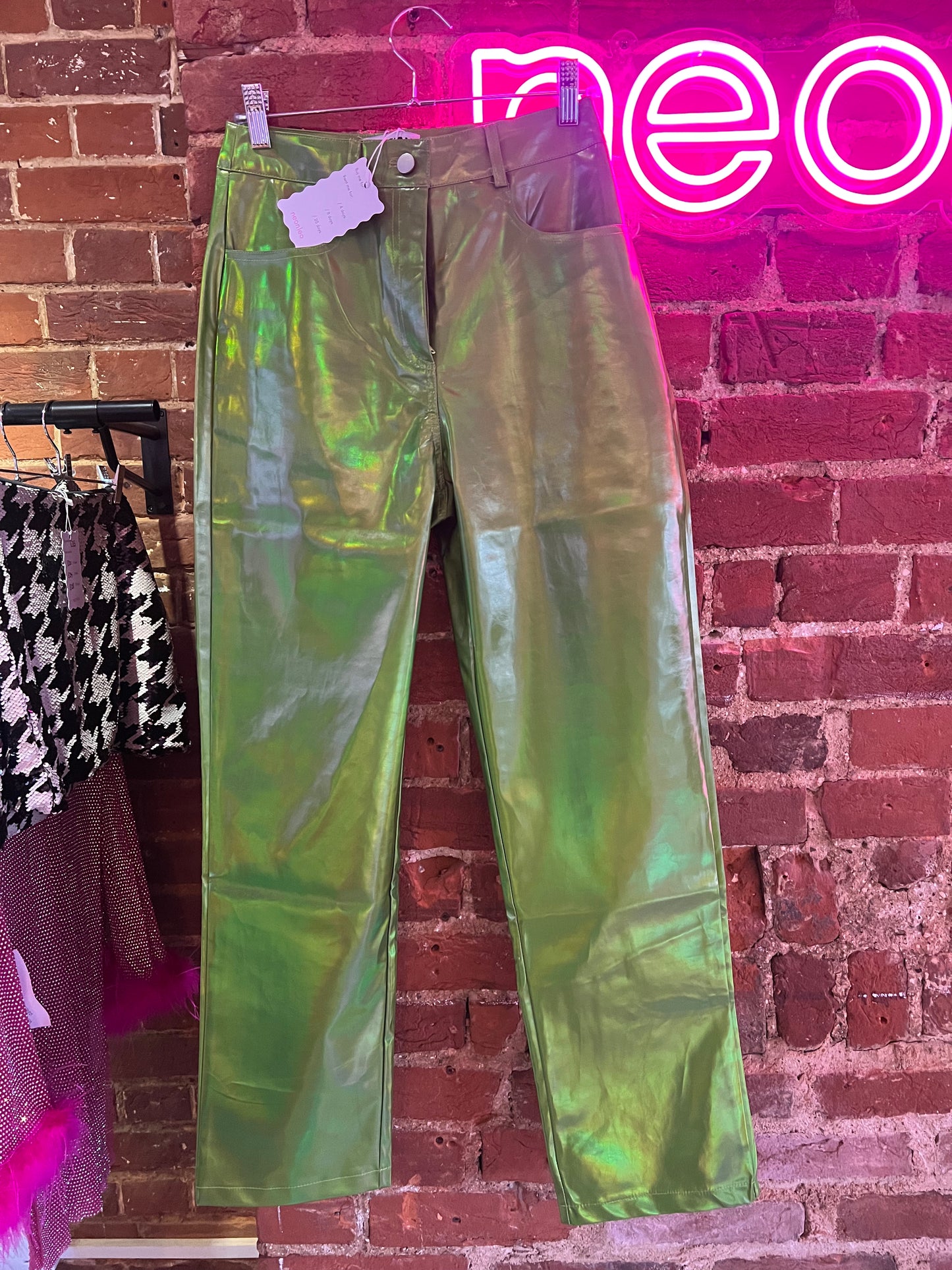 Buy Amy Lynn Green Metallic Trousers