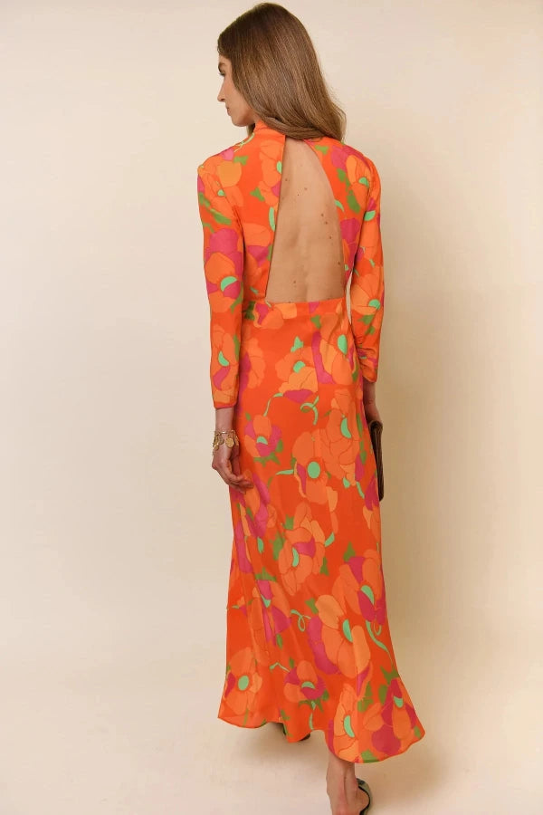 Rixo Lucy Dress in Coral Magnolia size 12/14