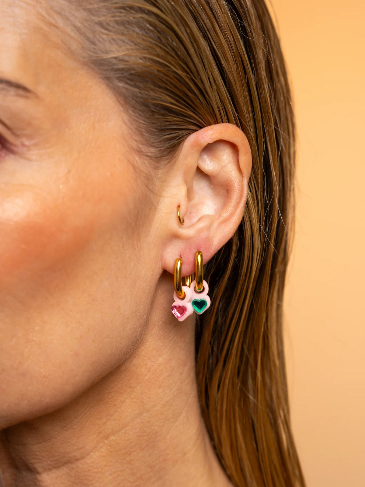 Weezy Pop Dopamine Drop Teenie Mini Earrings in gold and silver