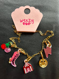 Weezy Pop Gold Festival Queen 5 Charm Chain Necklace
