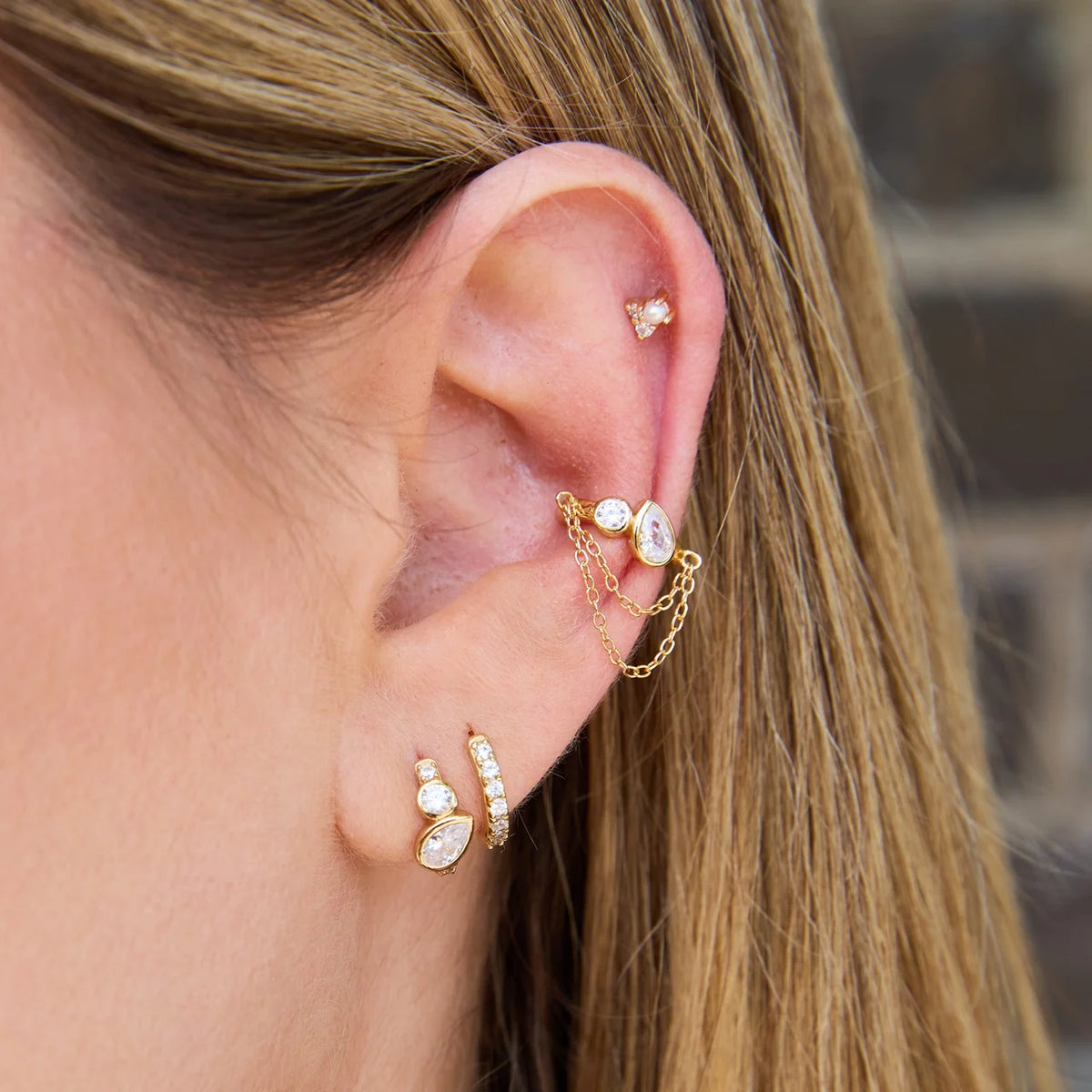 Scream Pretty HANNAH MARTIN TOI ET MOI CHAINED EAR CUFF
